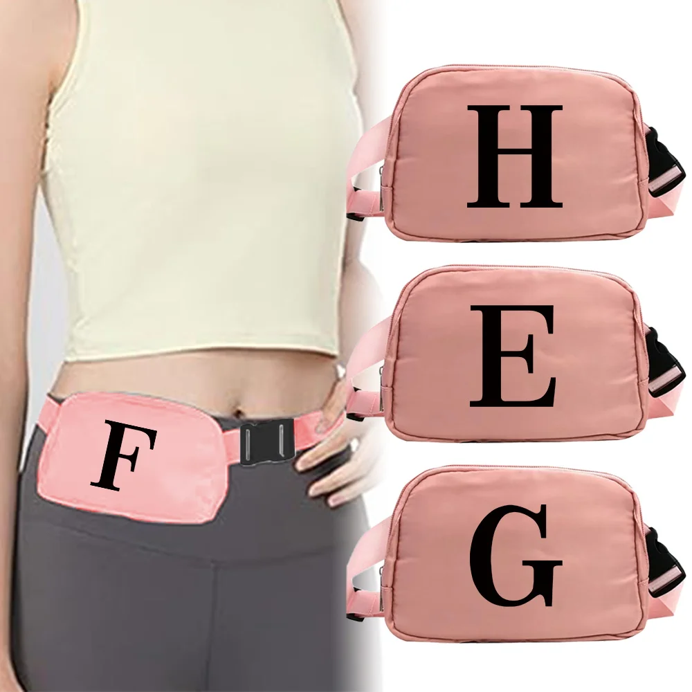 

Поясная сумка-бананка с регулируемым ремнем, черная, с надписями, для телефона, большая вместимость, для активного отдыха, бега, езды на велосипеде, на молнии, для хранения