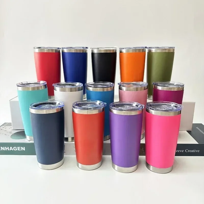 20oz Tumbler With Lid Stainless Steel Vacuum Insulated Double Wall Travel Cup Protable Cold And Hot Coffee Car Mug