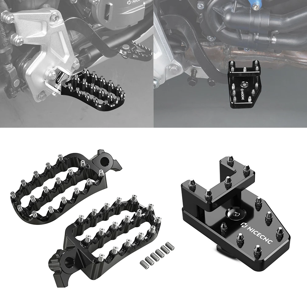 NiceCNC For Yamaha Tenere 700 T700 XTZ 700 2019-2024 2023 DualControl Brake Lever Pedal Extension Enlarged Foot Pegs Footrest