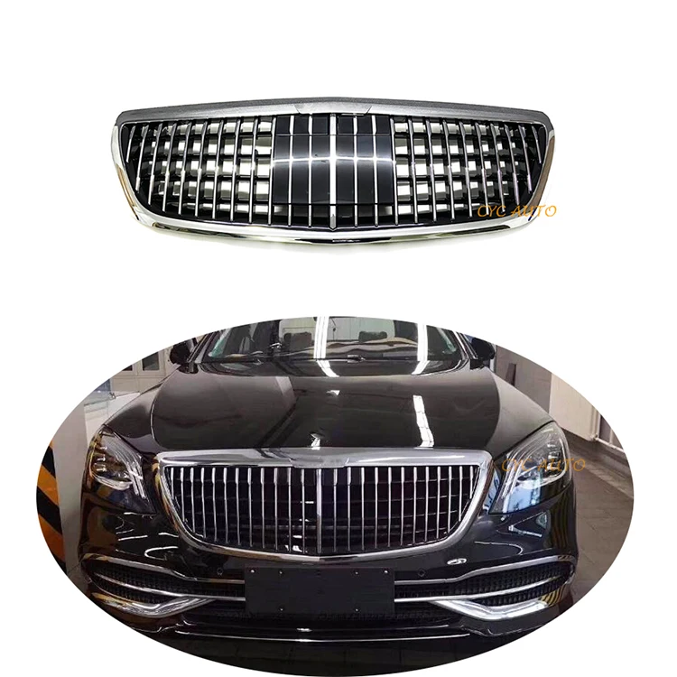 

Chrom front bumper grille S680 style for Mercedes Benz S CLASS W222 2014 2015 2016 2017 2018