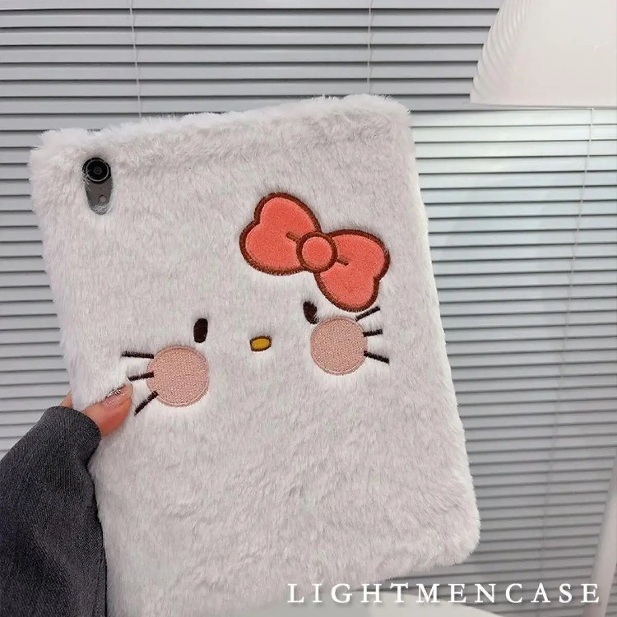 

Sanrios Hello Kittys Kawaii Ipad Protects Back Shell Girl Heart Cartoon Student New Style Plush Silicone Anti Fall Flat Shell
