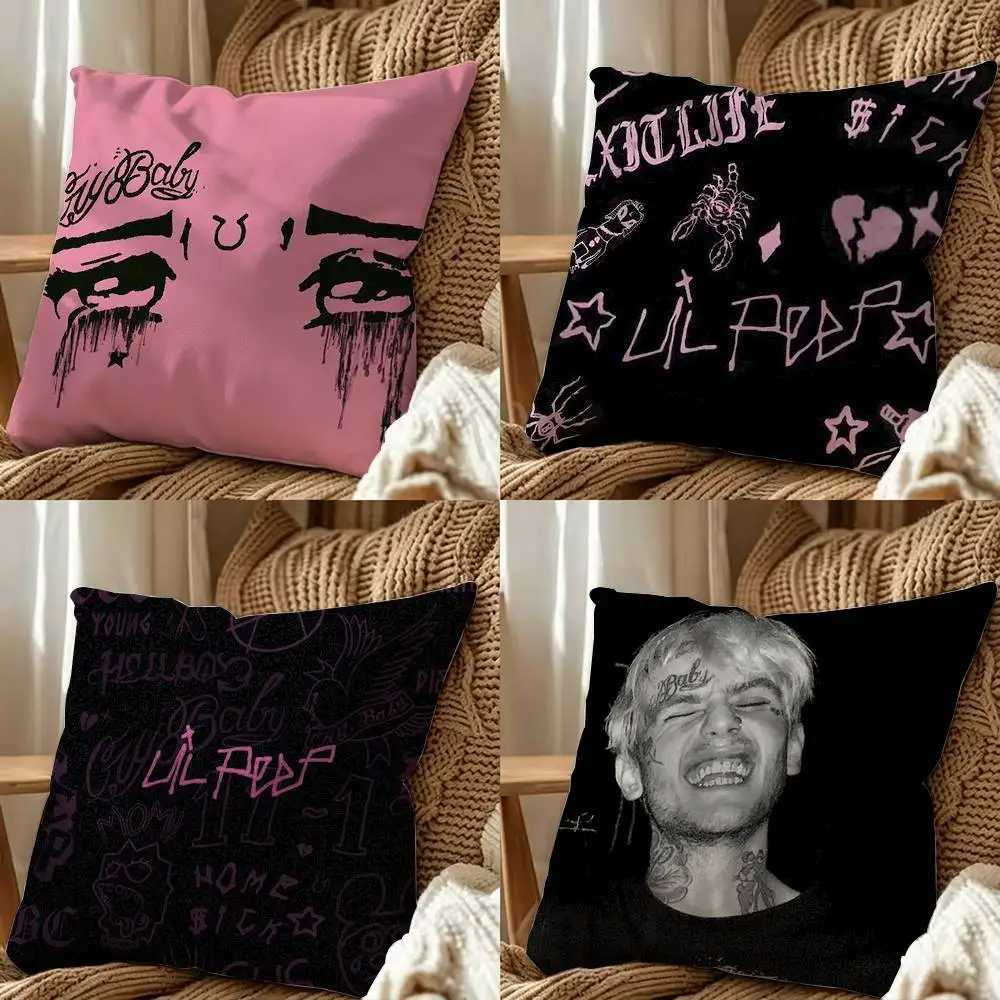Lil Peep Star Shopping Square Double-Sided Printed Pillow Case Sofa Cushion Cover Bedroom Bedside Decor