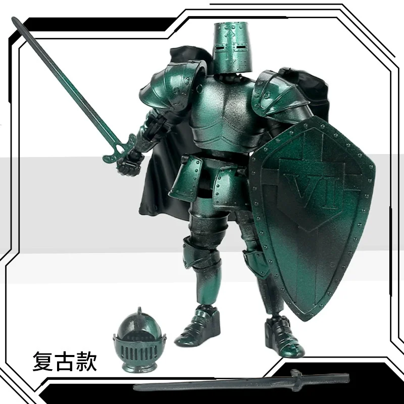 Retro stijl Ridder Actiefiguren Paladin Jointed Beweegbare Shapeshift Robot 3D Gedrukt Mannequin Karakter Assemble Speelgoed Kids Gift
