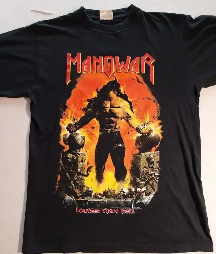 MANOWAR Rare Vintage Louder Than Hell Shirt From 1996 70cm X