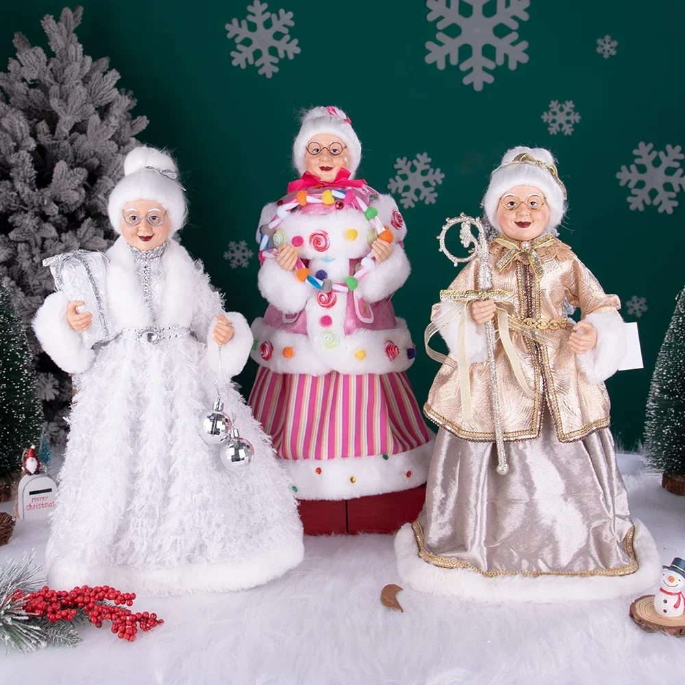 Santa Claus Decoration Christmas Tree Ornaments Santa Claus Doll Grandpa and Grandma New Year Home Decoration Happy NewYear