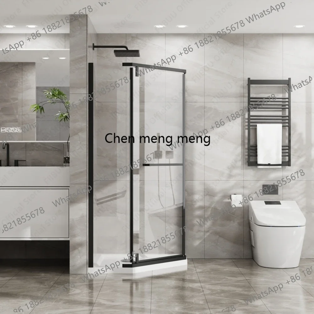 01A Neo-Angle Frameless Shower Door Tempered Glass Pivot Door Space-Saving Corner Shower Enclosure 36x36x72 Inch for Small Bathr