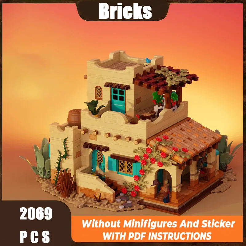 

Новые строительные блоки MOC, модель здания, Western Twilight Ranch, модульные строительные блоки, детская игрушка, подарок, набор для сборки «сделай сам»