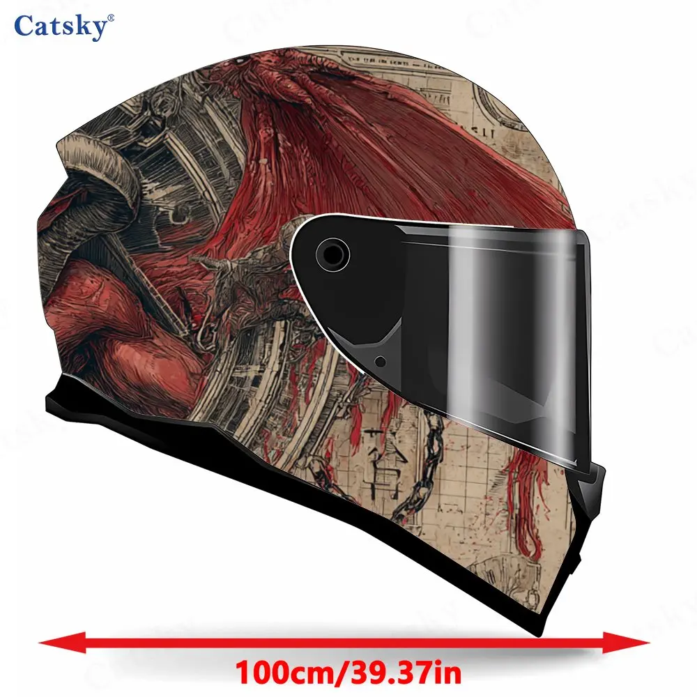 Fantasy Winged Demon Pattern Helmet stickers , PVC Material Multifunctional Helmet Stickers, Scratch-Resistant & Fade-Proof, Eas