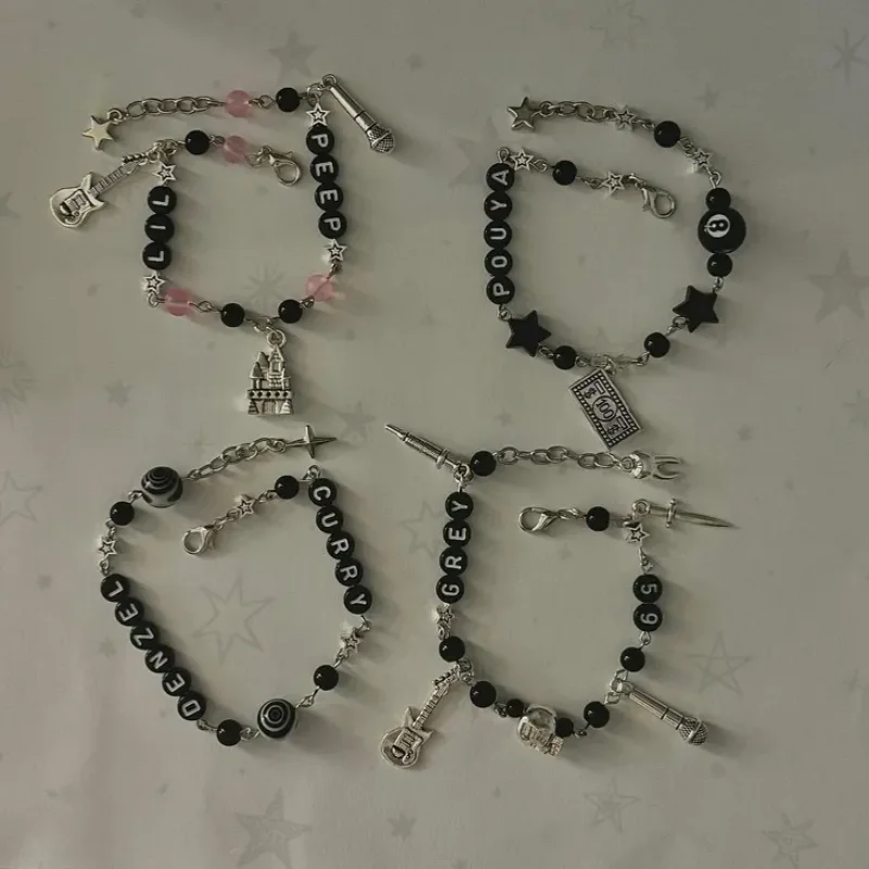 StarBoi Set G59 greyday 2024~lil peep~pouya~ghostemane~Denzel curry~themed charm bracelets~scrim~ruby~ftp~Gbc~ghost