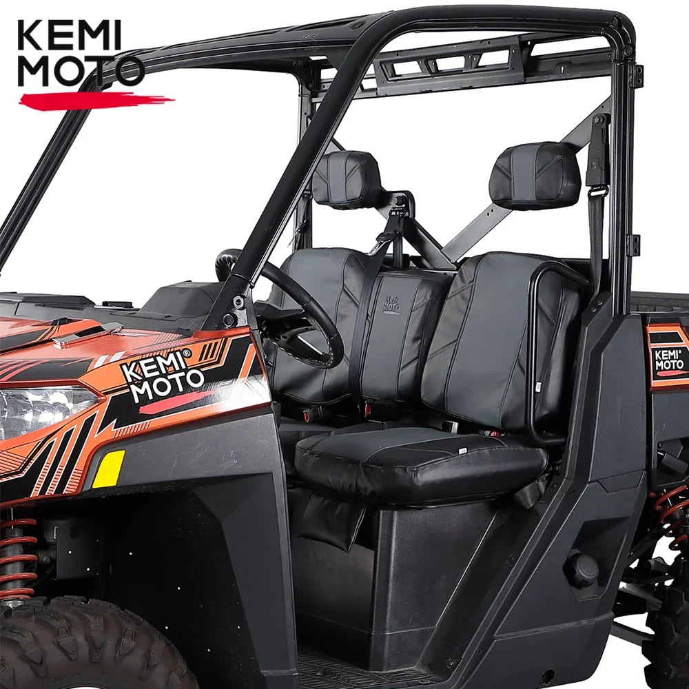 Чехол на переднее сиденье UTV, совместимый с Polaris Ranger XP 1000/Crew 2017-2023 2024 с ручным карманом, стильные чехлы на сиденья с разделенной скамейкой