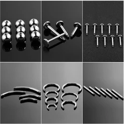 10Pcs/Pack Titanium Piercing Kits Screw Balls Belly Bar Tongue Industrial Nipple Eyebrow Piring Sexy Replacement Accessories