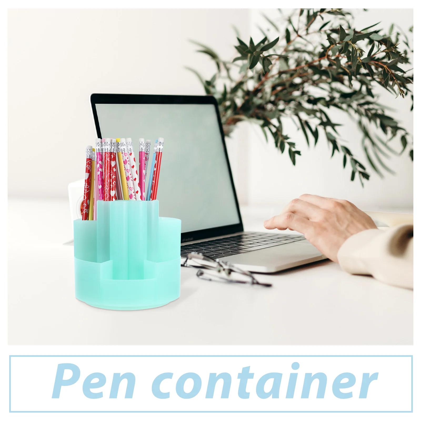 Four Leaf Pen Holder Desk Organizer for Pens Rotating Pencil Classroom Make up Brush Pp Stationery