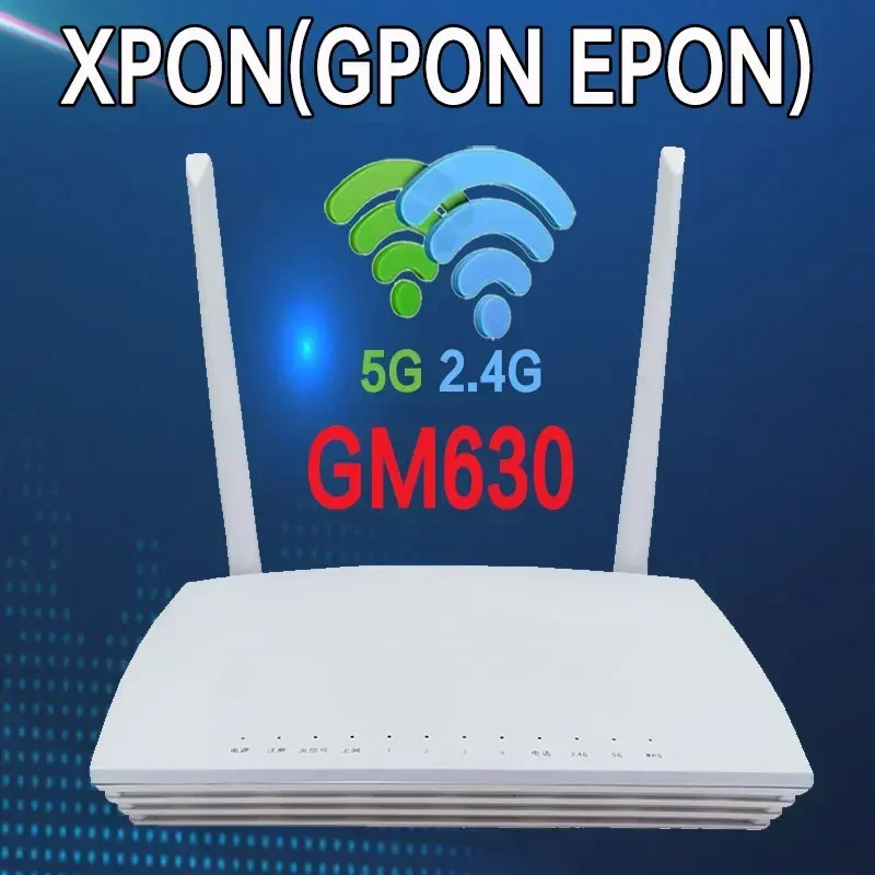 XPON Gpon EPON onu ont GM630 dual band 1GE+3FE WLAN+2.4g&5g WIFI EPON ONT English version Optical network terminal
