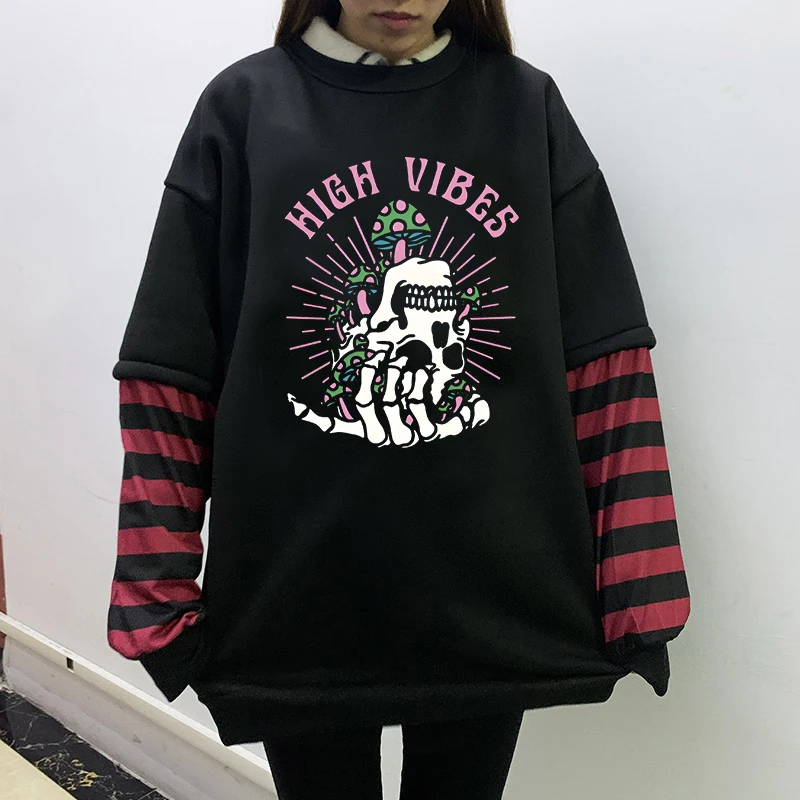 

Personalized Finger Bone Pattern Printed Pullover Gothic Harajuku Aesthetics Casual Hoodie Fashion All-Match Autumn Winter Hoody