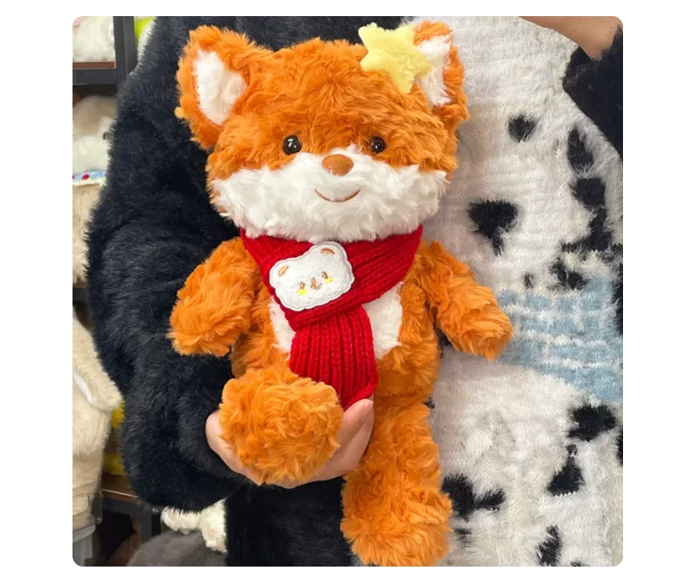 Running Little Fox Plush Toy for Girls Birthday Gift Soft Sleeping Baby Doll Friend Cute Animal Stuffed Figure Practical Gift