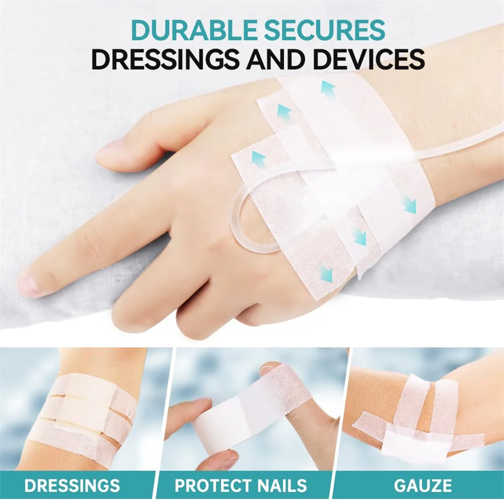 Hypoallergenic Medical Adhesive Tape - Ideal for Securely Fixing Dressings & Devices - Skin-friendly, Strong Hold