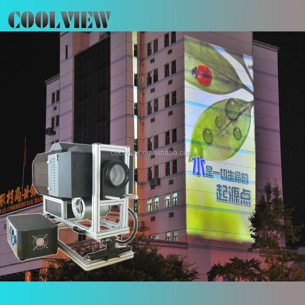 IP20 Waterproof Outdoor Logo Gobo Building Advertising 1500 ansi Lumens Projector for Powerful Image Projection