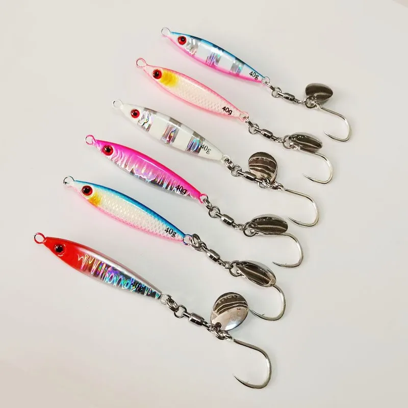 30g 40g 60g 80g lueur lumineuse métal bar de mer maquereau jaune croaker vivaneau leurre de pêche fonte appât de pêche gabarits leurre bateau