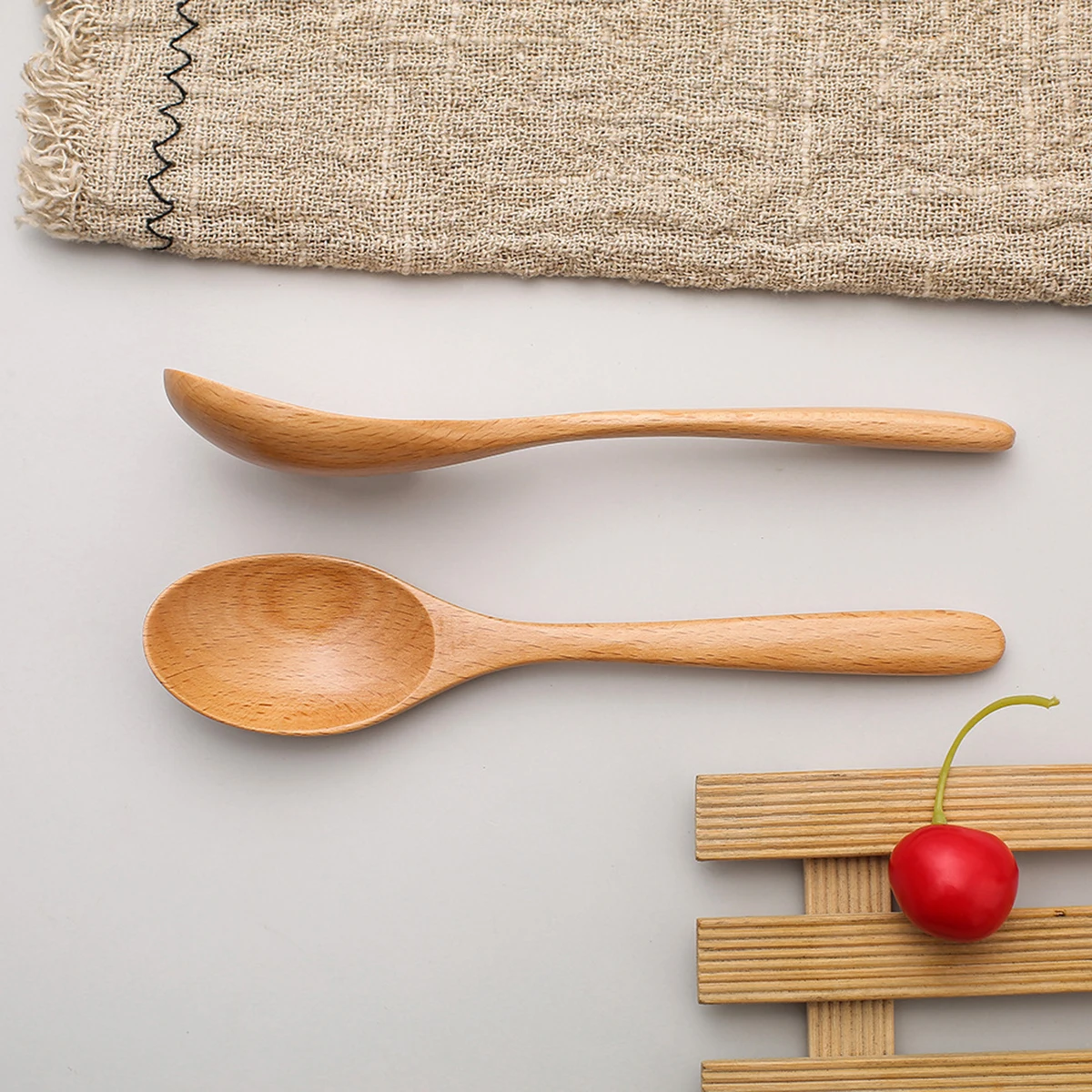 

Wooden Spoon Beech Oval Handle Wooden Spoon Wind Soup Spoon Household Tableware Spoon Kitchen Practical Tools