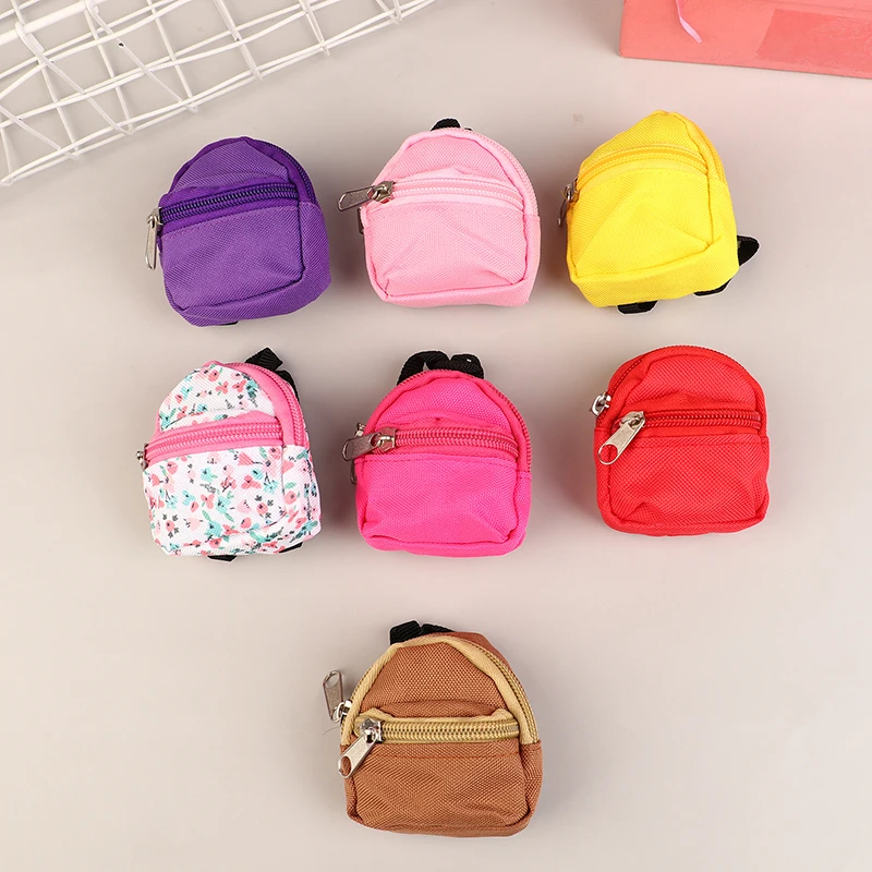 1PC Mini Backpack Keychain Cute Zipper Schoolbag Keyring For Girls Coin Purse Pendant Fashion Doll Bag Accessorie Children Gifts