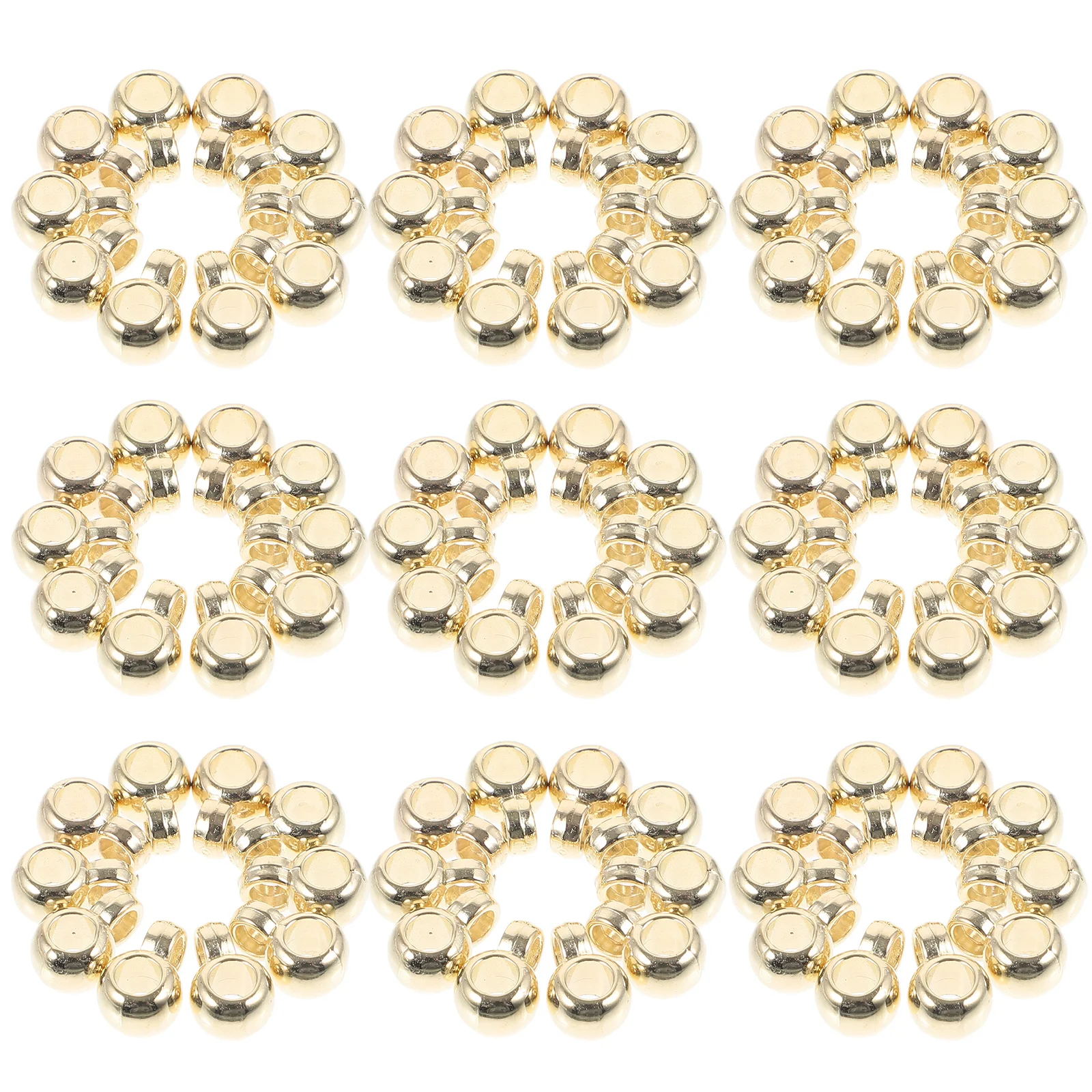 

100 Pcs Shape Gold Tube Spacer Bail Bead Charm Fragrance Beads for Bracelets Making Travel