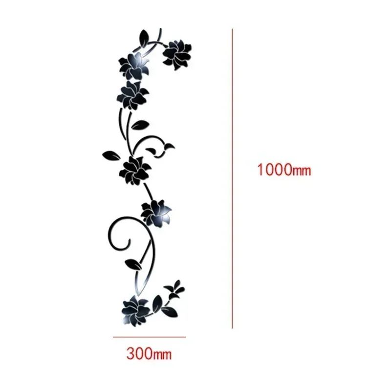 Acrylic Flower Shape Wall Stickers Background Art Living Room Bedroom Mirror Home Fashion Decoration Wall Stickers Posters view 5