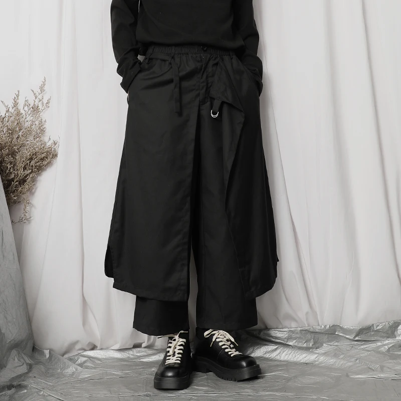 

The New 2023 Chun Xia Men's Casual Pants Nine Minutes Of Pants Yamamoto Neutral Wind Double Design Character Joker Skirts Pants