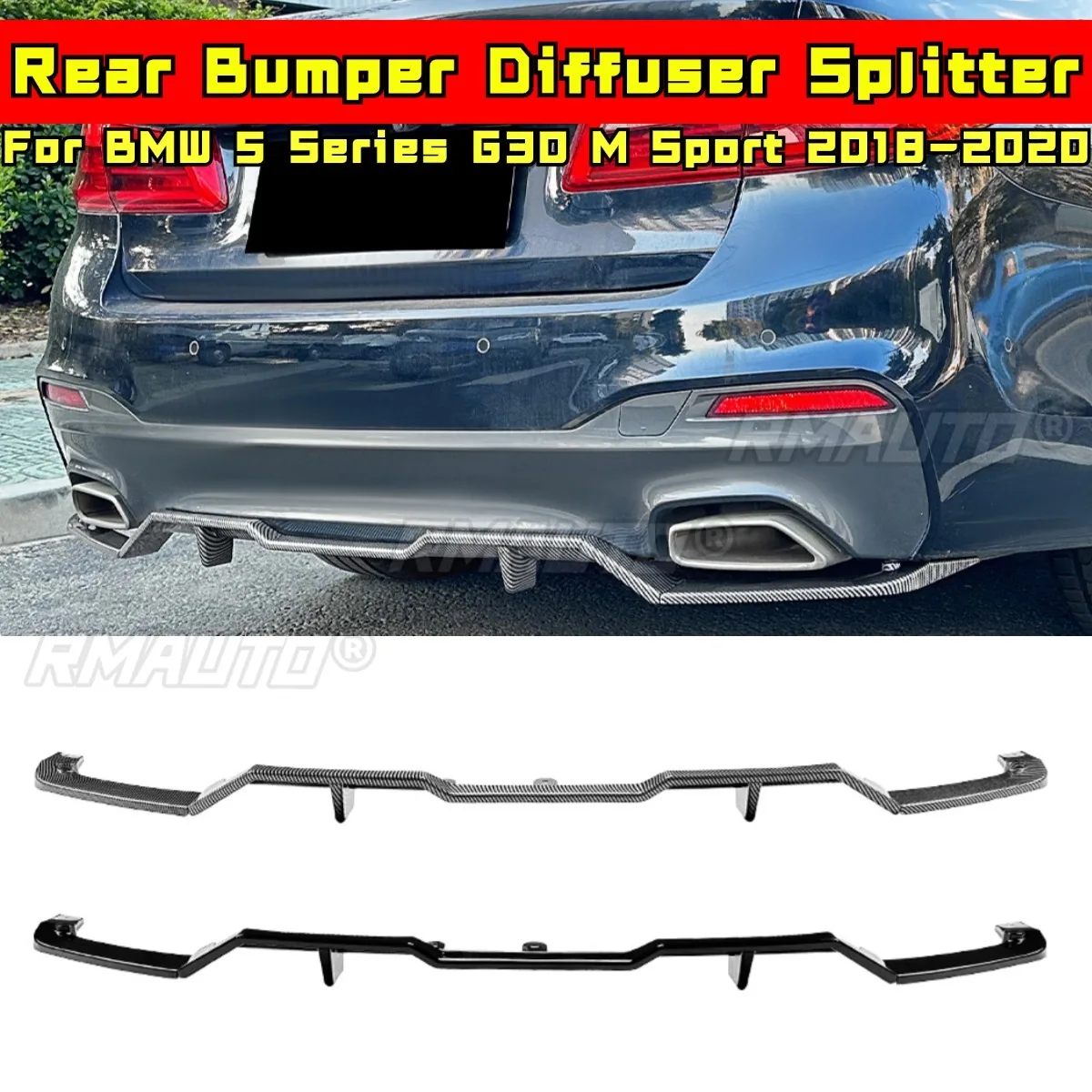 

For BMW 5 Series G30 M Sport Rear Bumper Splitter Spoiler Lip for BMW 5 Series G30 M Sport 2018-2020 Car Accessories
