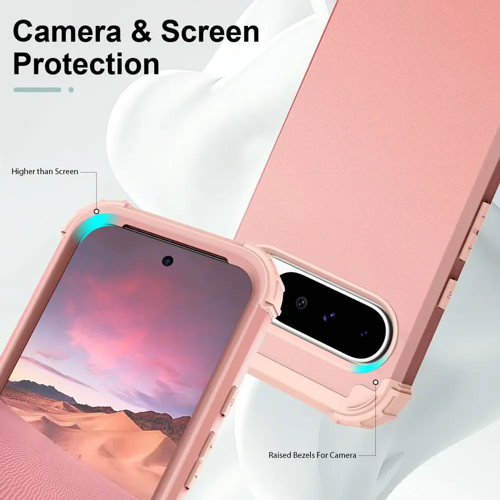 3IN1 Shockproof Case for Google Pixel 9 Pro 5G Case Phone Coque Pixel 5 Pixel8 A 3 XL 4 3a 4a 5a 6a 8a 7 8 Pixel3 3XL Back Cover