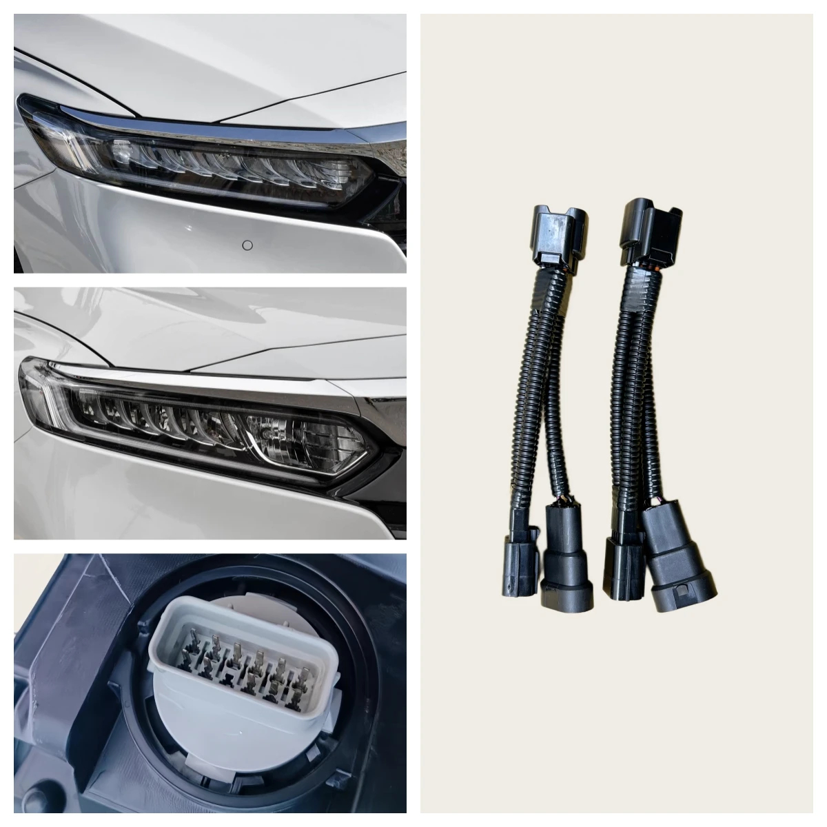 アコード-10th-gen105th-2018-2021-ヘッドライト配線ハーネス-ライズトゥロウターン-ハロゲン-フル-led-ヘッドライト-アダプターワイヤーロウ