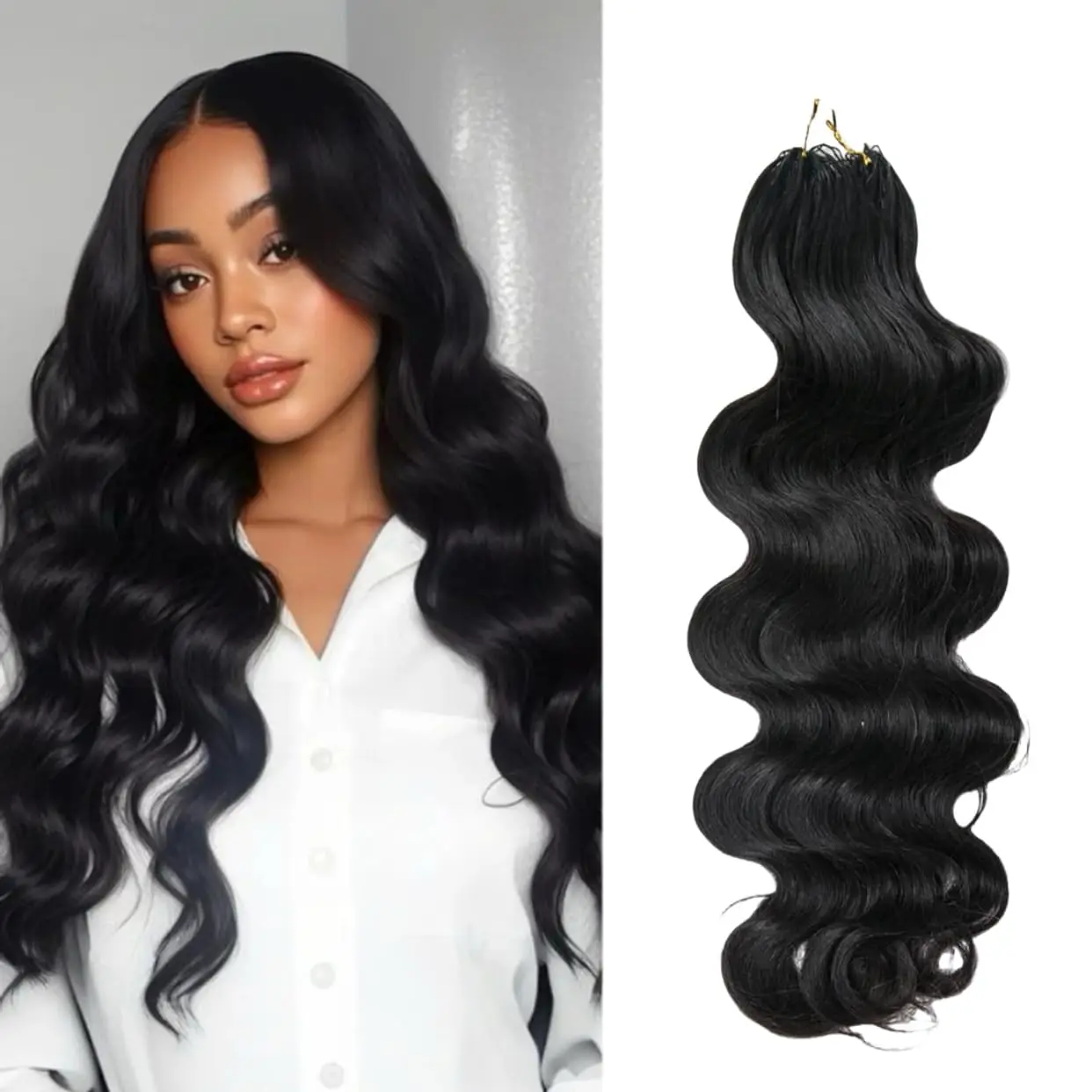 Body Wave Human Feather Line Invisible Miracle Knots Crochet Human Hair PreSeparated Knotless Crochet Human Hair Extensions