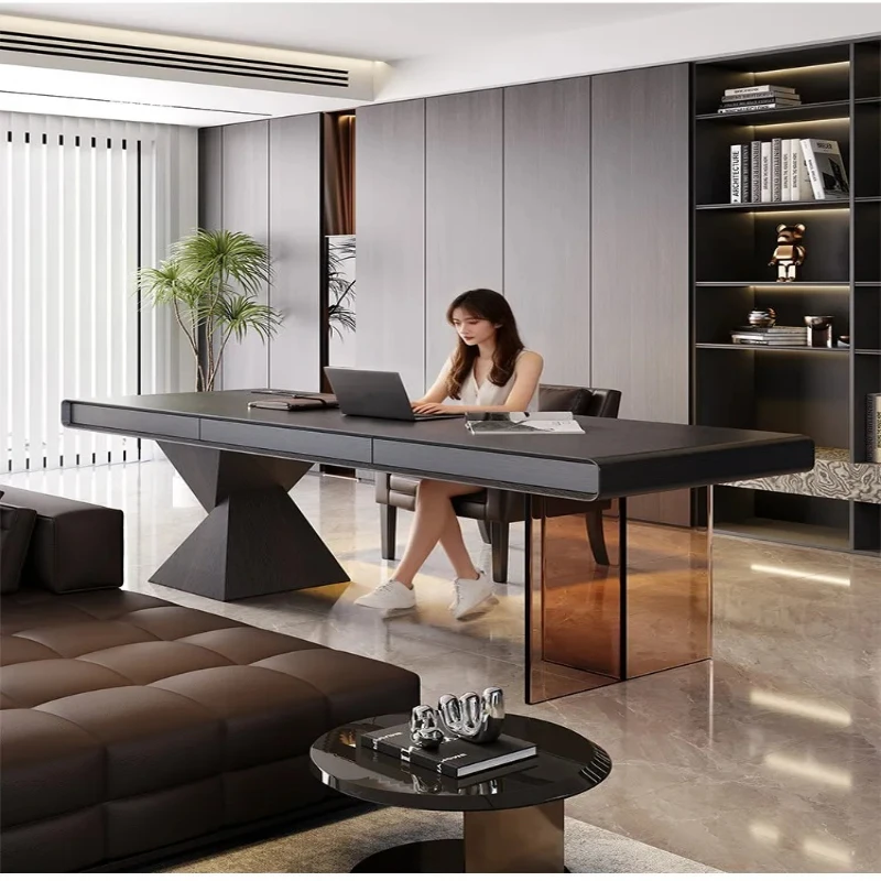 

X-S minimalist light luxury solid wood desk home style high-end fashion