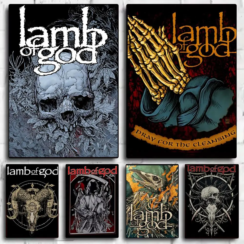 L-LAMB OF GOD Rock Band Poster Wall Art HD Print Gift For Metal & Hardcore Rock Fans Decorative Wall Art for Bedrooms and Dorms