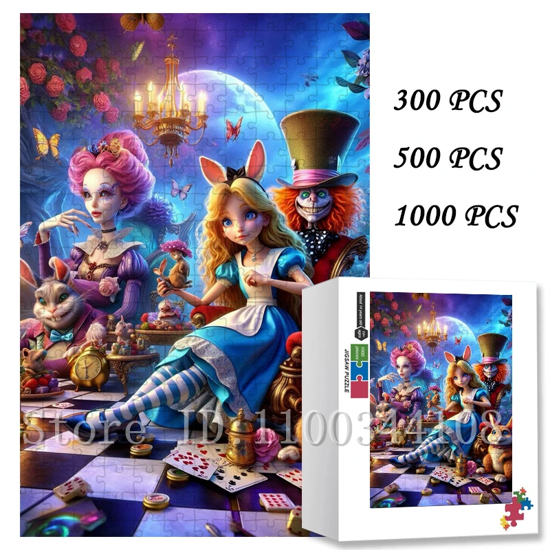 

Пазлы Disney «Алиса в стране чудес» для детей, интеллектуальные развивающие игрушки, мультяшные головоломки, интерактивные игровые игрушки