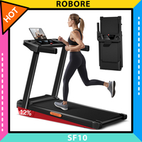 ROBORE SF10 Treadmill with 12% Incline, Electric Treadmill 12KM/H, Foldable Treadmill for home with 3.0 HP Motor and LED Display, Maximum Load 136KG