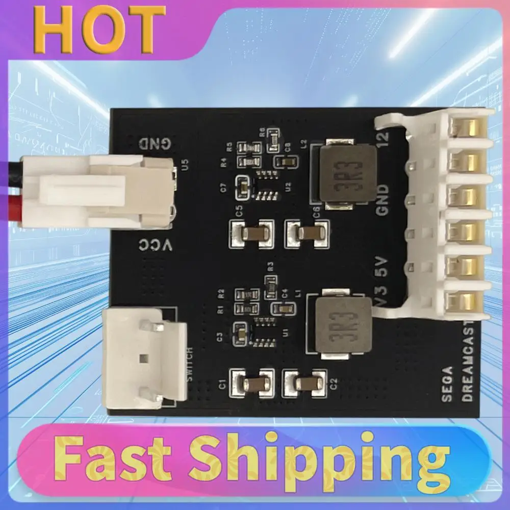 

Плата блока питания для консоли SEGA Dreamcast, игровые аксессуары, замена блока питания для игровой консоли Fat, порт Type-C, 12В/3А