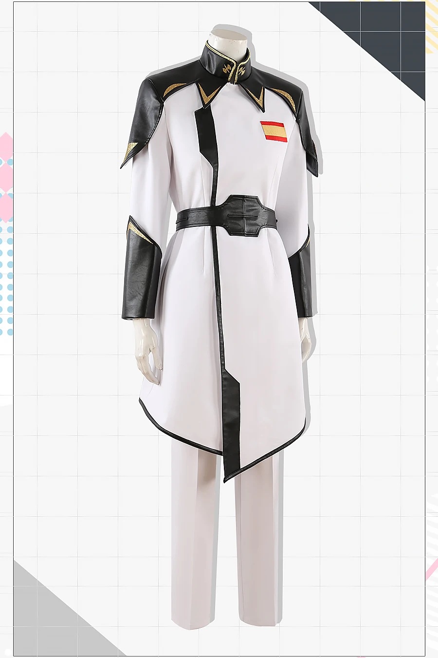 Gundam Seed Zaft Uniforme branco para homens e mulheres, terno móvel personalizado, traje cosplay, top, calças, cinto, roupas, dramatização