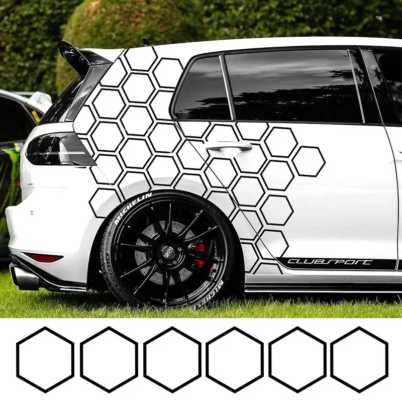 

1pc Car Creative Honeycomb Open Style Sticker Auto Graphics Vinyl Decor Tuning Car Side Sticker For Audi BMW Benz Universal Cars