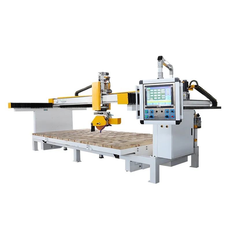 3000*2000mm 5 Axis Cnc Granite Bridge Saw Stone Cutting Machine Kitchen Granite Countertop Slab Cutter