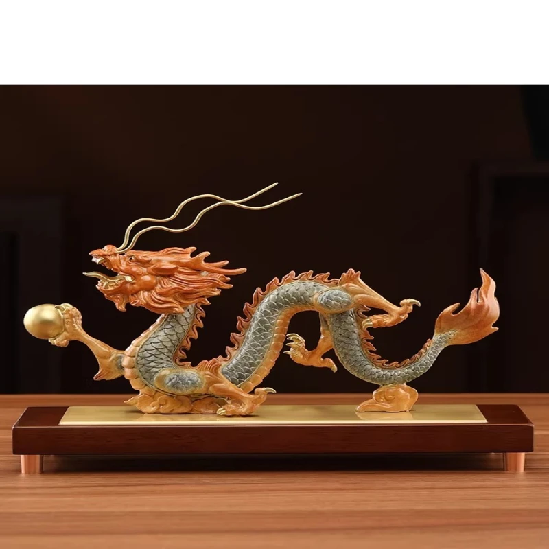 

Business is booming, dragon copper ornament, living room entrance decoration, office company opening, good luck gift