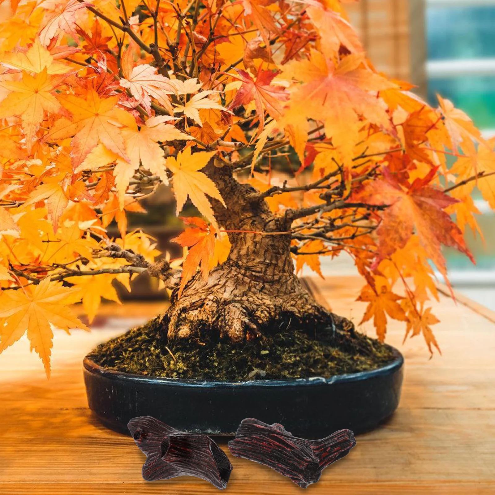 

4pcs Mini Tree Stump Ornaments Resin Stump For Moss Terrarium Diy Craft Micro Landscape Decor Garden Home Office Desktop