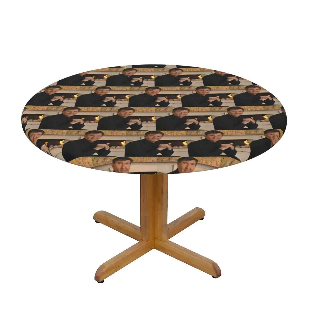 Daniel O'Donnell Gold Collection Waterproof Round Tablecloth Oilproof Table Cloth for Kitchen Events Dining Table Cover