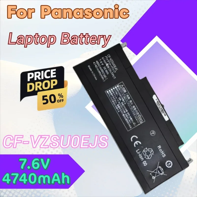 

For Panasonic CF-RZ6CF-RZ5 CF-RZ4 High Quality 7.6V 4740mAh Laptop Battery CF-VZSU0EJS CF-VZSUOEJS CF-VZSU0FJS +tools