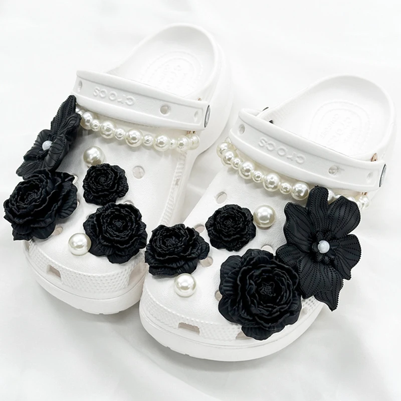 Modische Blumen-Schuhcharms-Set Premium Schuhdekoration DIY Abnehmbare Schuhschnalle 1 Set – Detail 4