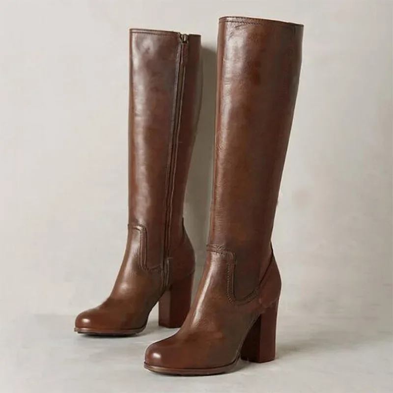 Shoes Women Boots Over Knee Round Toe Zipper Boots-Women Winter Footwear Luxury Designer Over-the-Knee 2025 Large Size Ladies Fa image 3