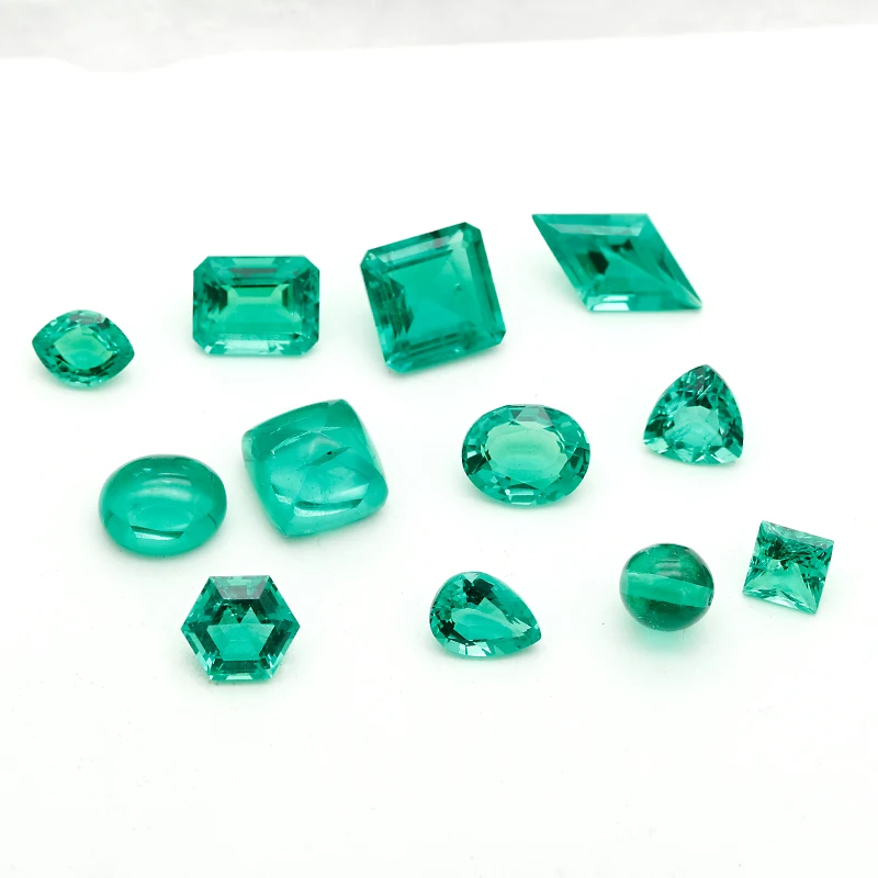 YinZheng Lab Grown Colombia Emerald Trillion Green Color Hydrothermal Emerald For DIY Jewelry Making Selectable Certificate