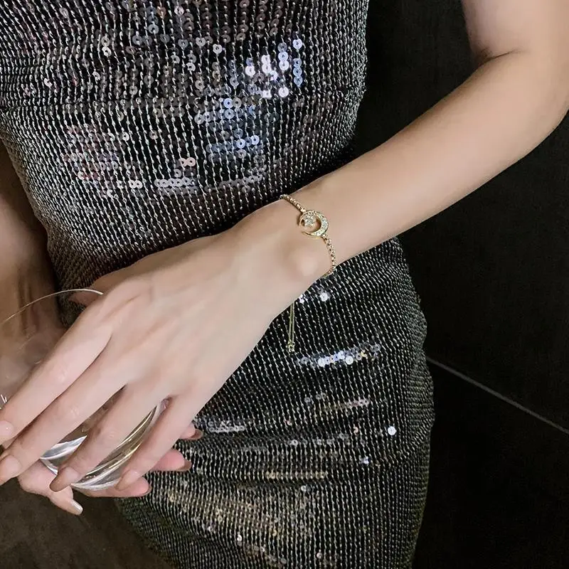 كوريا تصميم جديد الأزياء والمجوهرات الزركون نجمة القمر تمتد قابل للتعديل سوار فتاة هدية النساء مجوهرات مخصصة