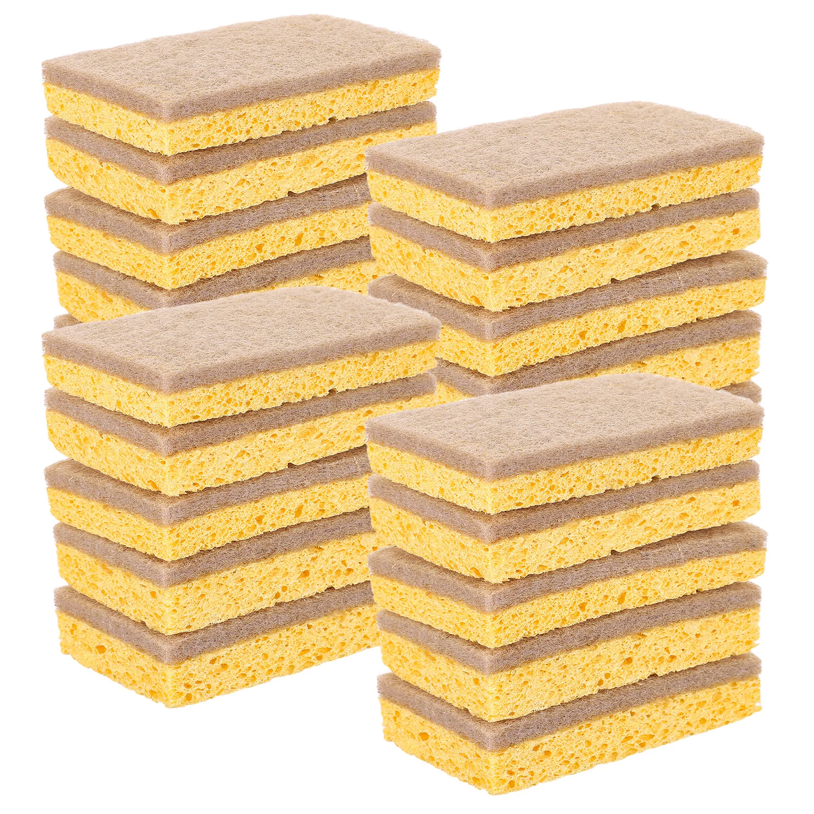 

20Pcs Wood Pulp Dishwashing Sponge Reusable Non-Scratch Kitchen Scrubbers for Dishes Pots Utensils Cleaning Home Sink