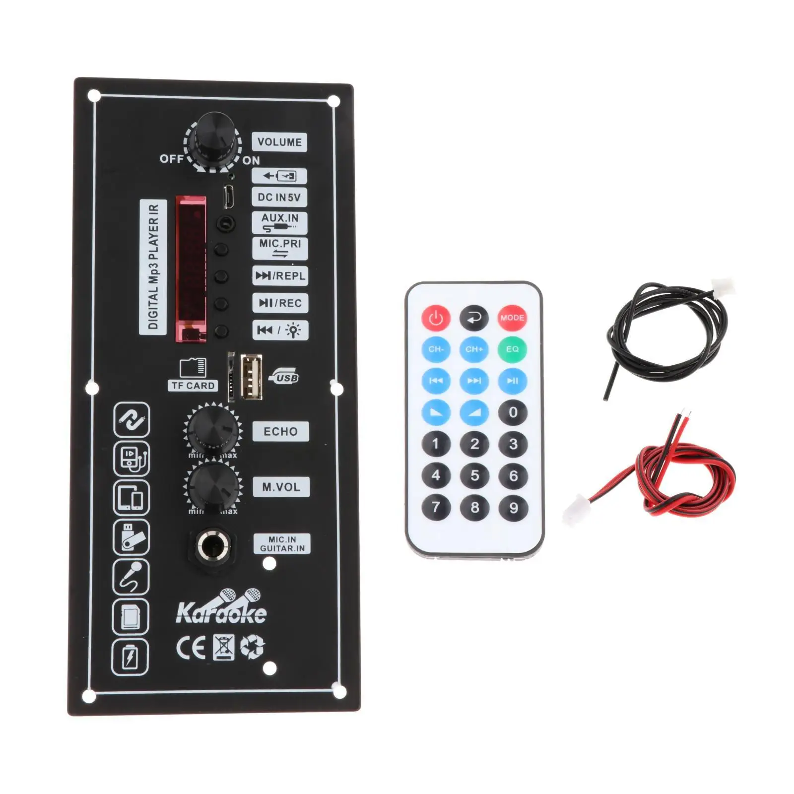 Bluetooth 5.0 MP3 Amplifier Board Power Support MP3 USB AV TF FM Remote Control Car Music Lossless Heavy Bass Sound Radio Module