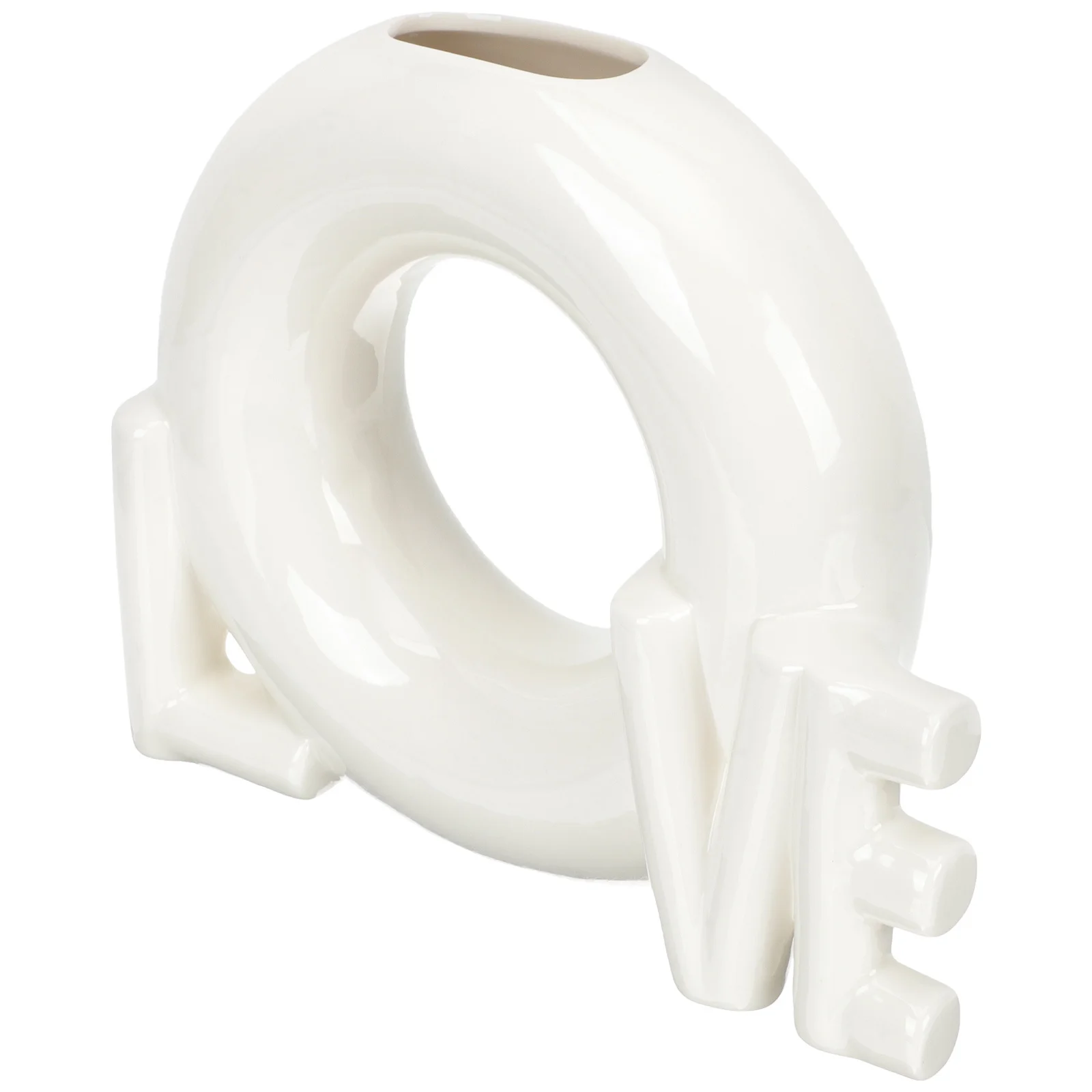 

Ceramic Vase Love Design Valentine's Day Ornament Dried Flower Container Unique Centerpiece for Home Dining Table Bookshelf